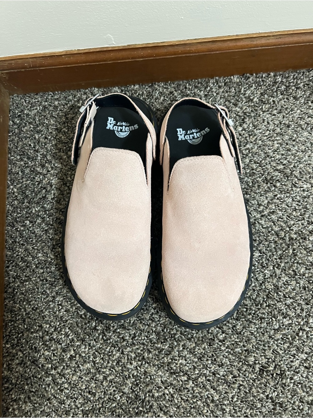 Dr. Martens Women’s Pale Pink Suede Slip-On Loafers - Picture 1 of 14